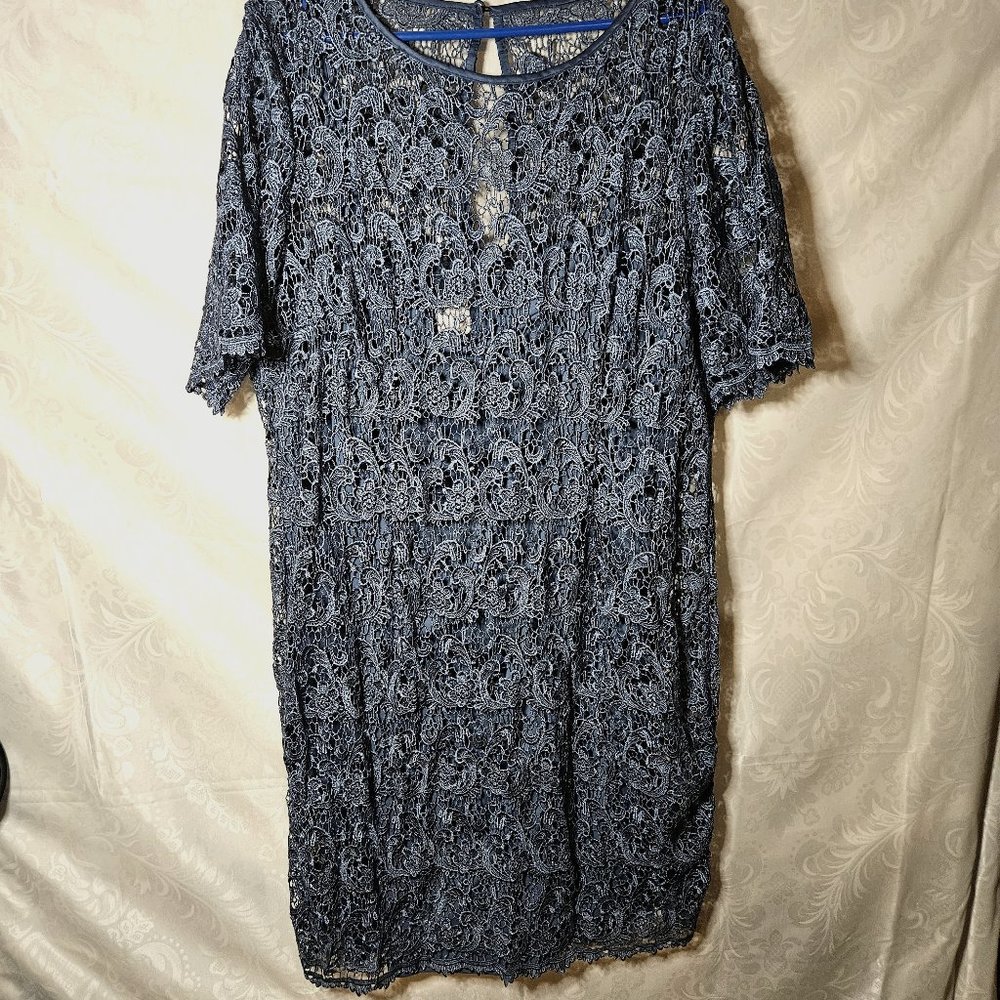 RSVP Grey Lace Dress Plus Size